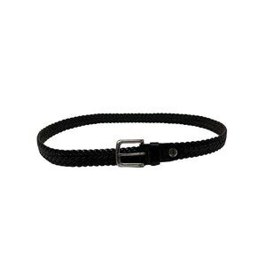 Harley Davidson Black Genuine Leather Braided Belt Silver Hardware Size 34